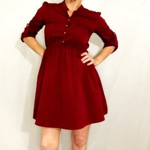 Ya Los Angelos Button-Up 3/4 Sleeve Mini Dress SML
